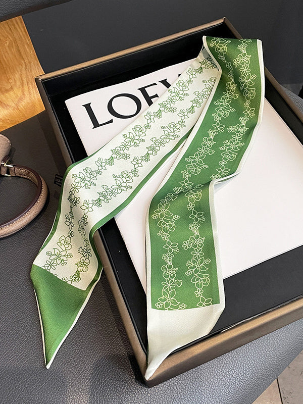 Flower Print Contrast Color Scarf