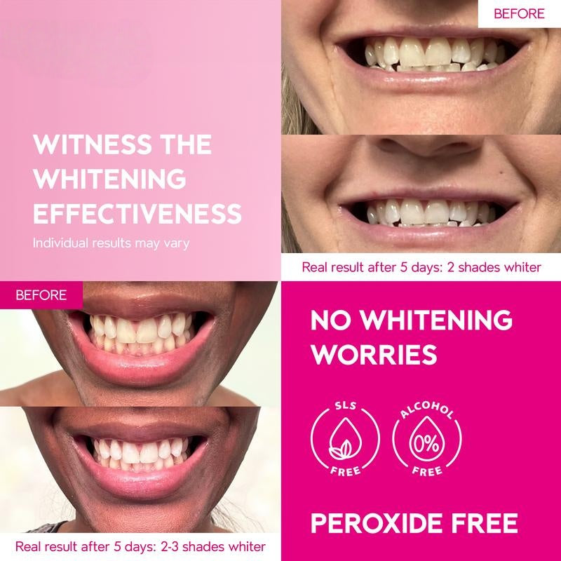 Teeth Whitening Strips 14 Treatments Kit, Peroxide Free Gentle Enamel Safe Green Strips, Instant Teeth Brightener w/ Coconut Oil