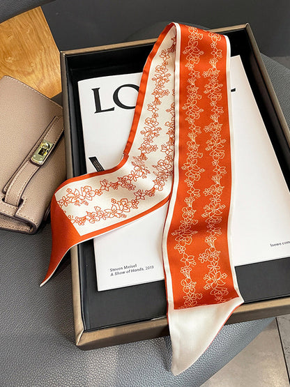 Flower Print Contrast Color Scarf