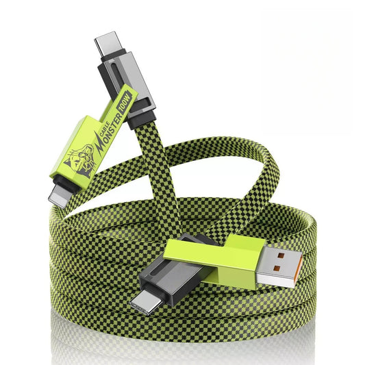 4-in-1 100W USB-C Charging Cable with Interchangeable Connectors