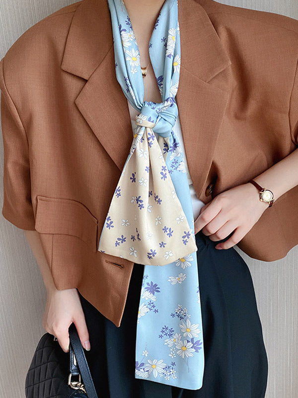 Vintage Silk Imitation Printed Scarf