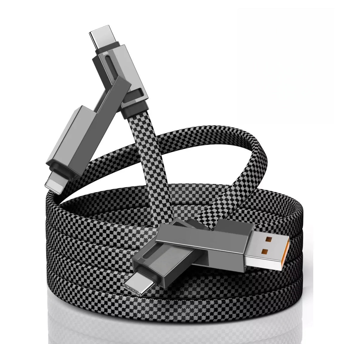 4-in-1 100W USB-C Charging Cable with Interchangeable Connectors