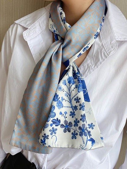 Vintage Silk Imitation Printed Scarf