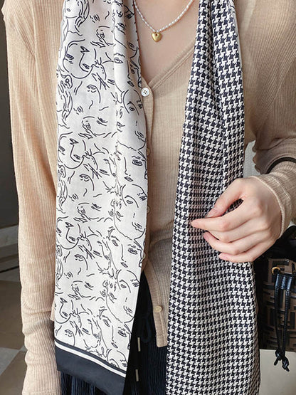 Vintage Silk Imitation Printed Scarf
