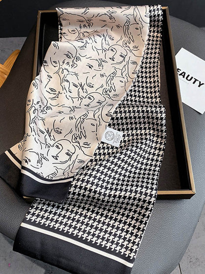Vintage Silk Imitation Printed Scarf