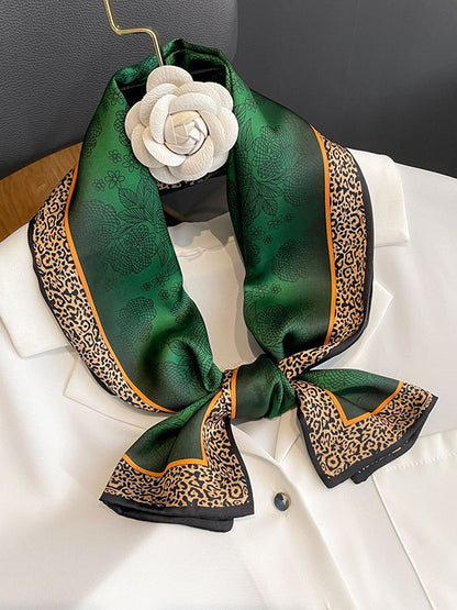 Urban Leopard Printed Silk Imitation Scarf