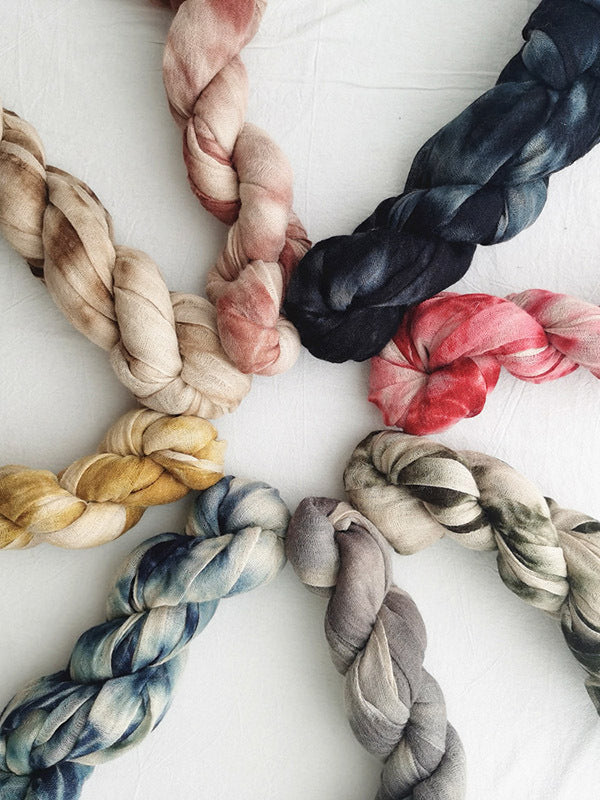 Vintage Tie-Dyed Fringed Scarf