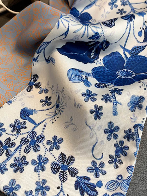 Vintage Silk Imitation Printed Scarf