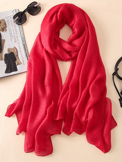 Sun protection Solid Color Keep Warm Wrap Scarf