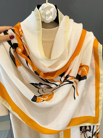 Leisure Fashion Floral Printed Sun Protection Scarf