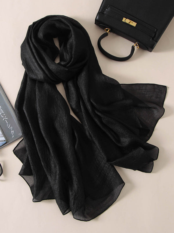 Sun protection Solid Color Keep Warm Wrap Scarf