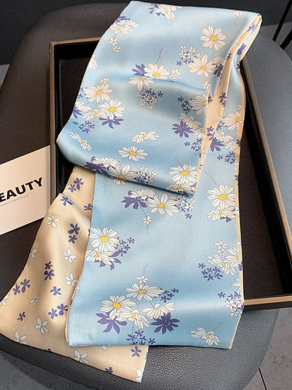 Vintage Silk Imitation Printed Scarf