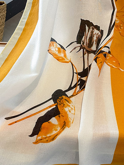 Leisure Fashion Floral Printed Sun Protection Scarf