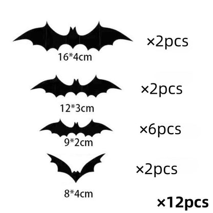 🎉 Essential Spooky Decor for Halloween 🎉Halloween Bat 3D Black 3D Bat Sticker Halloween