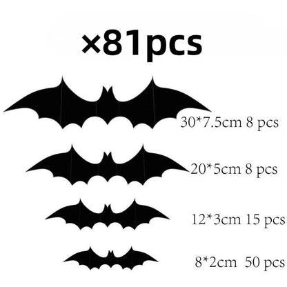 🎉 Essential Spooky Decor for Halloween 🎉Halloween Bat 3D Black 3D Bat Sticker Halloween