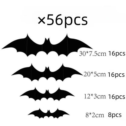🎉 Essential Spooky Decor for Halloween 🎉Halloween Bat 3D Black 3D Bat Sticker Halloween