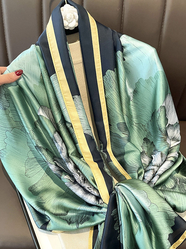 Sun protection Flower Print Shawl&Scarf