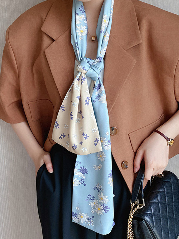 Vintage Silk Imitation Printed Scarf