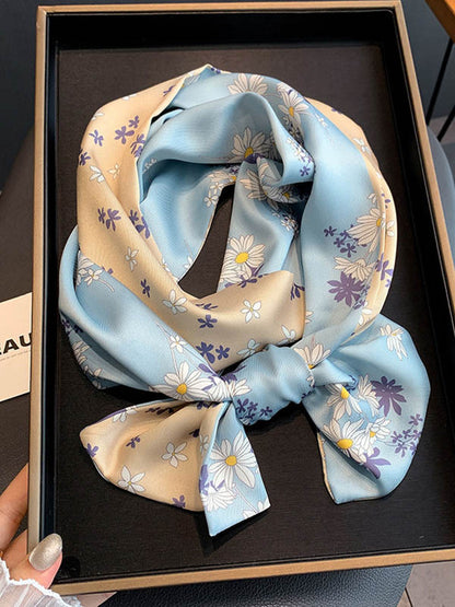 Vintage Silk Imitation Printed Scarf