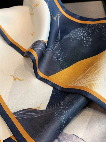 Vintage Silk Imitation Printed Scarf