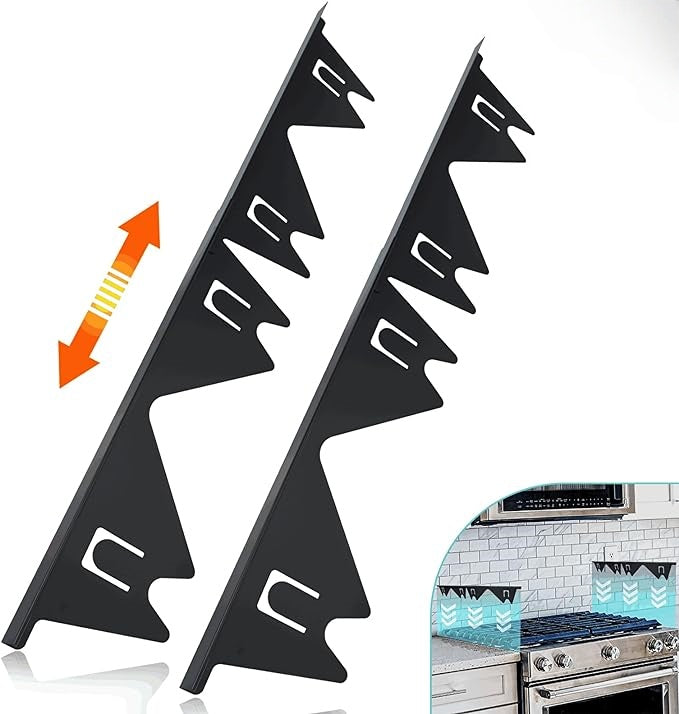 Stove Gap Filler, Easy retractable Length 13.8" to 27.5", Width 0.79",Black(2PCS)